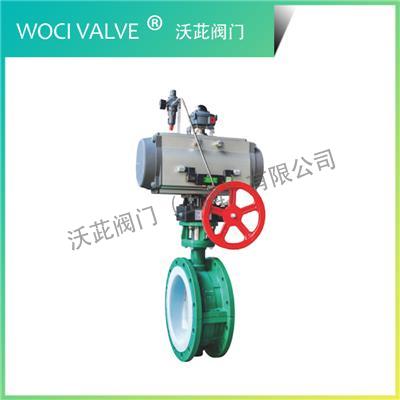 D641F Pneumatic Fluorine Lined Butterfly Valve