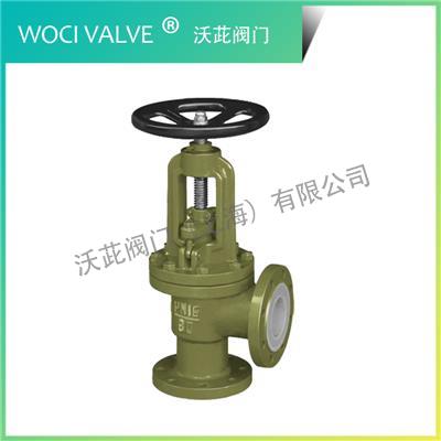 J44F46 Fluorine Lined Angle Globe Valve